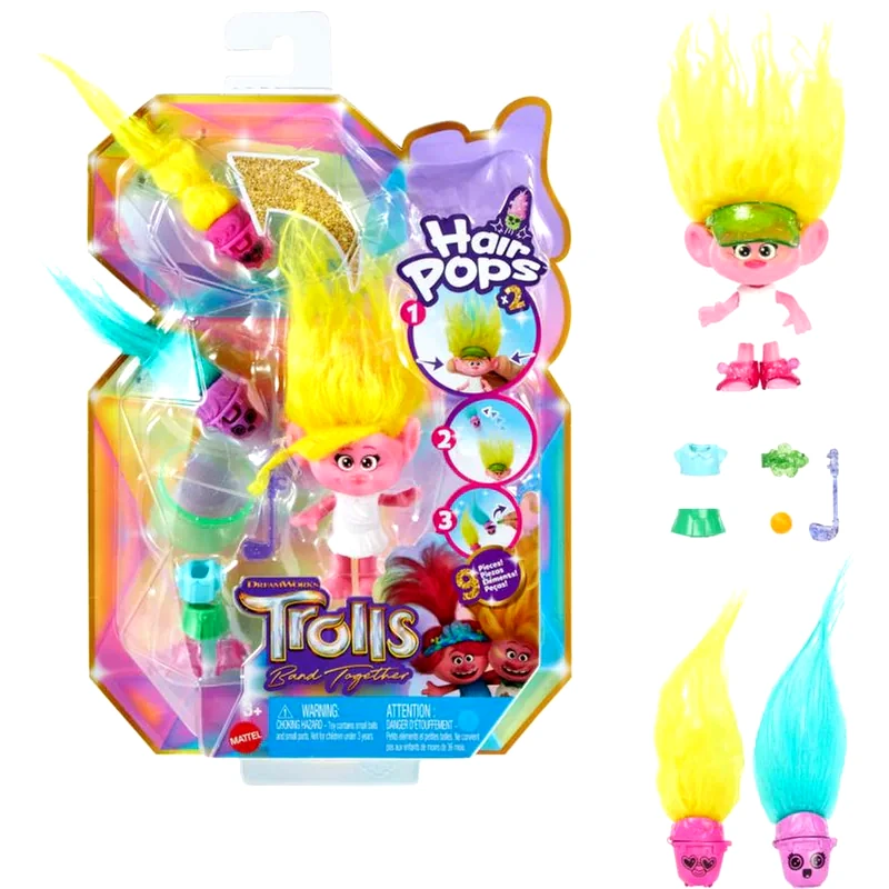 MATTEL Κούκλα Mattel Trolls 3 Band Together Ευχούληδες Mini Hair Pops - Viva (HNF11)