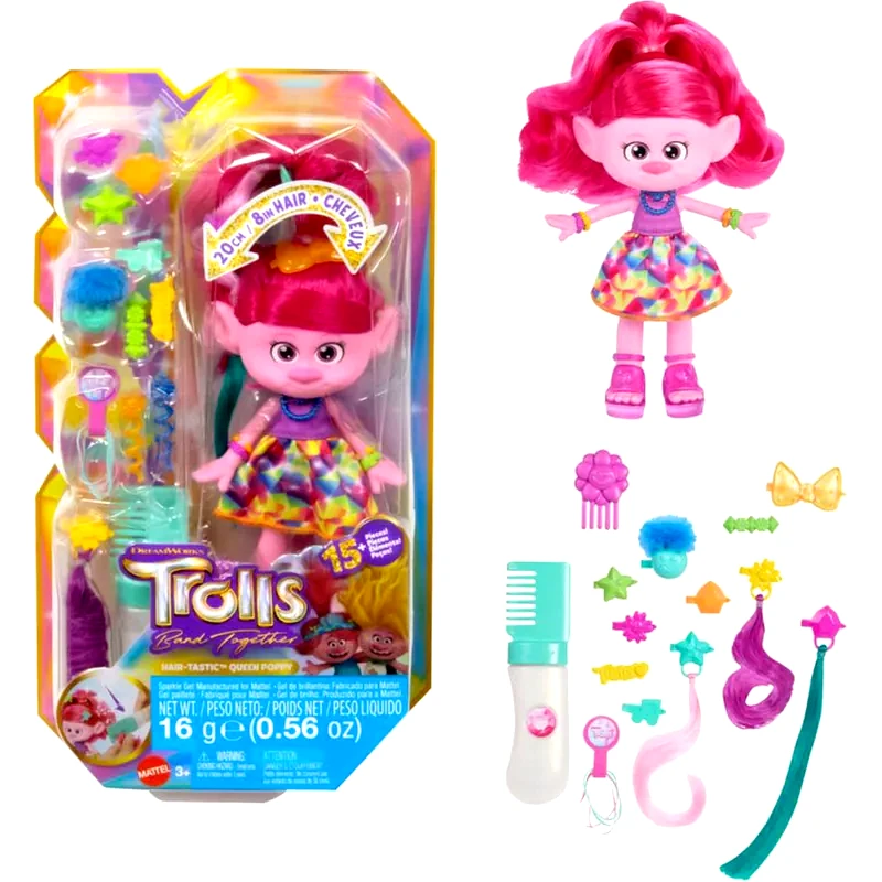 MATTEL Κούκλα Mattel Trolls 3 Band Together Ευχούληδες - Βασίλισσα Πόπη (HNF25)