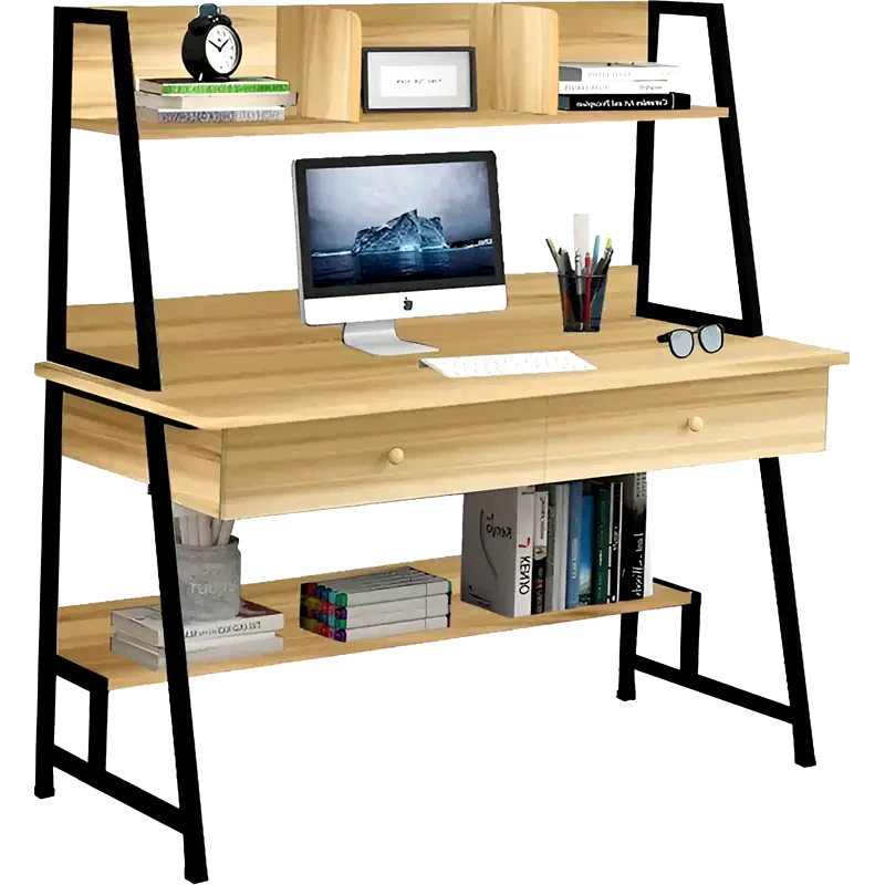 WOODWELL Γραφείο Βιβλιοθήκη Woodwell από Μελαμίνη 120x48cm - Sonoma/Μαύρο