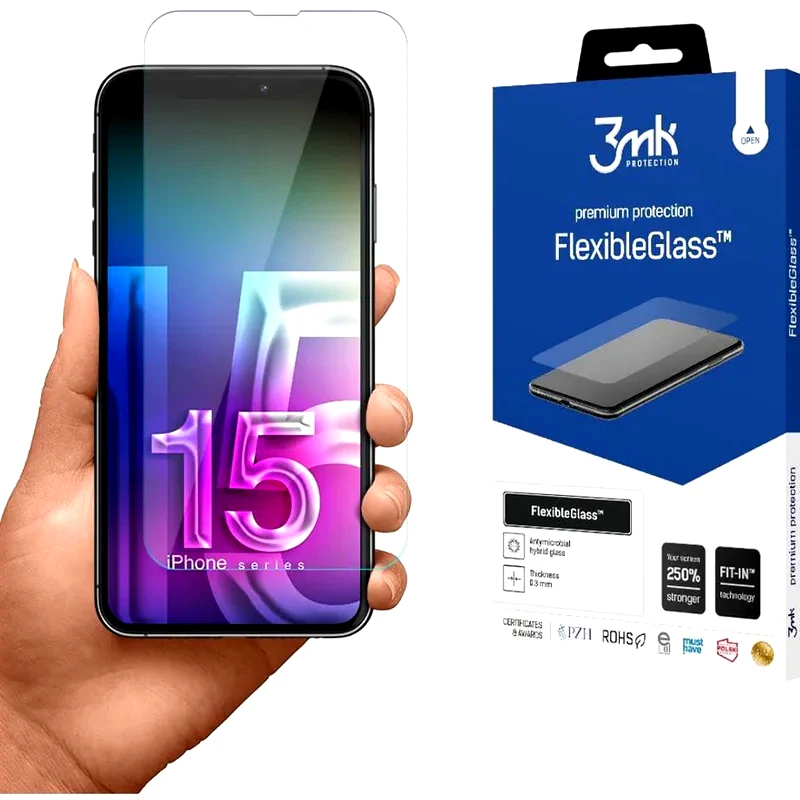 Προστατευτικό οθόνης Apple iPhone 15 Pro - 3mk Flexible Tempered Glass 0.3mm 7H