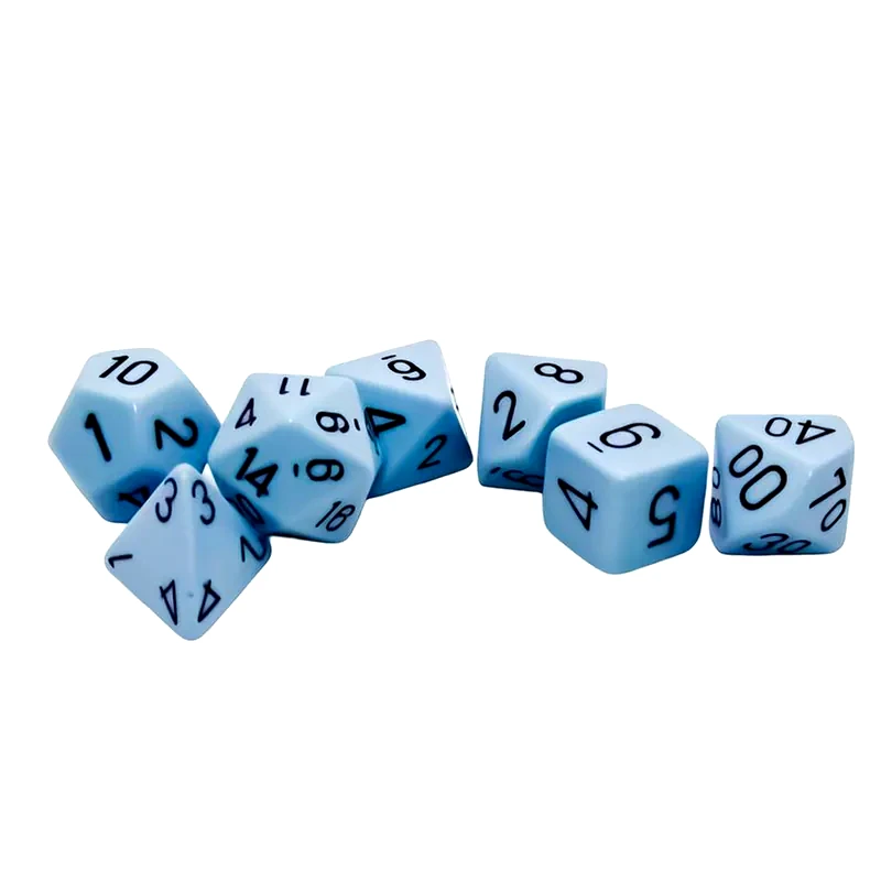 CHESSEX Opaque Pastel Blue/Black Polyhedral 7-die Set CHESSEX