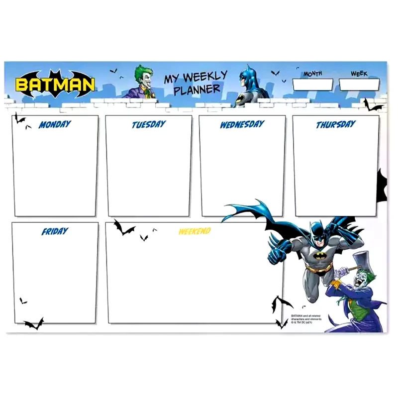 ERIK Εβδομαδιαίο Πλάνο Μπλοκ A4 21χ29εκ Dc Comics Batman