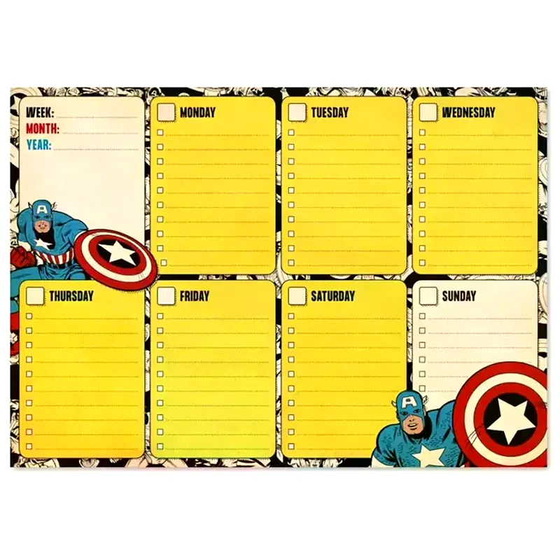 ERIK Εβδομαδιαίο Πλάνο Μπλοκ A4 Marvel Captain America Ασπίδα 21x29cm