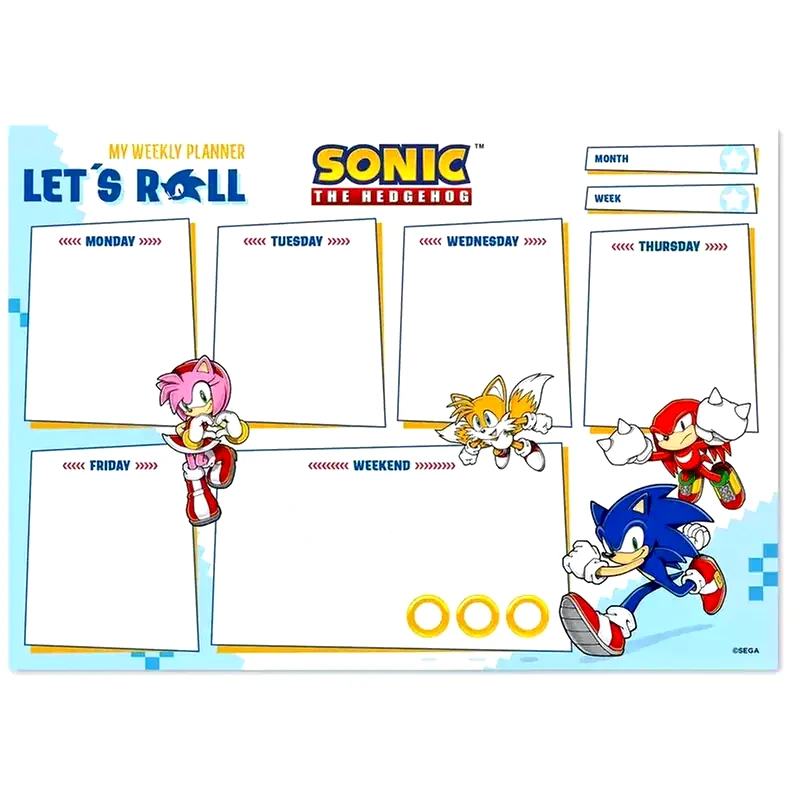 ERIK Εβδομαδιαίο Πλάνο Μπλοκ A4 Sonic the Hedgehog 21x29cm