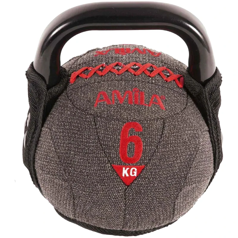 Kettlebell Amila 90613 Κλασικό με Επένδυση από Βινύλιο 6kg - Γκρι