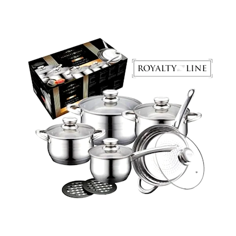 ROYALTY LINE Σετ Μαγειρικά Σκεύη ROYALTY LINE RL-1232 12 τμχ Inox