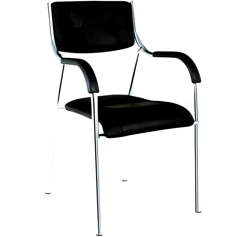 WOODWELL Καρέκλα Επισκέπτη Woodwell C9064 από Τεχνητό Δέρμα - Μαύρη