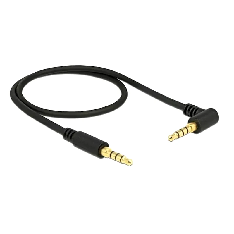 DELOCK Delock Καλώδιο Jack Stereo Σε Jack Stereo 4pin 3.5mm, 90°, Μαύρο, 1m