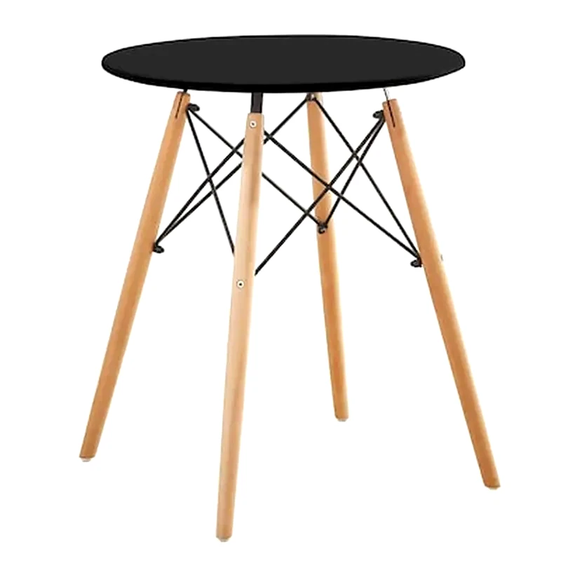 ESMARKET Τραπέζι Raptor Μαύρο Mdf/ξύλο Φ60x70cm