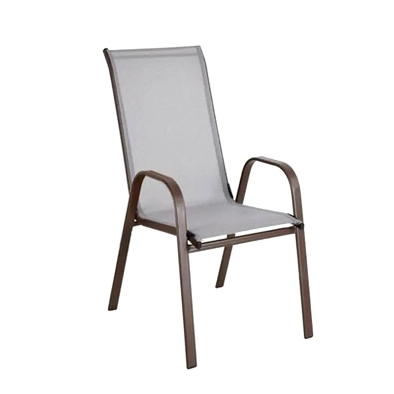 ESMARKET Πολυθρόνα Μεταλλική Neptune Γκρι/καφέ 55x75x95cm