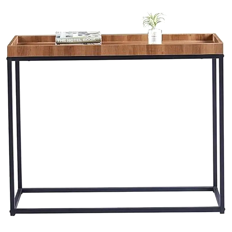 NEXTDECO Κονσόλα Εισόδου Nextdeco από Μέταλλο/MDF 100x30x80 cm - Καφέ/Μαύρο
