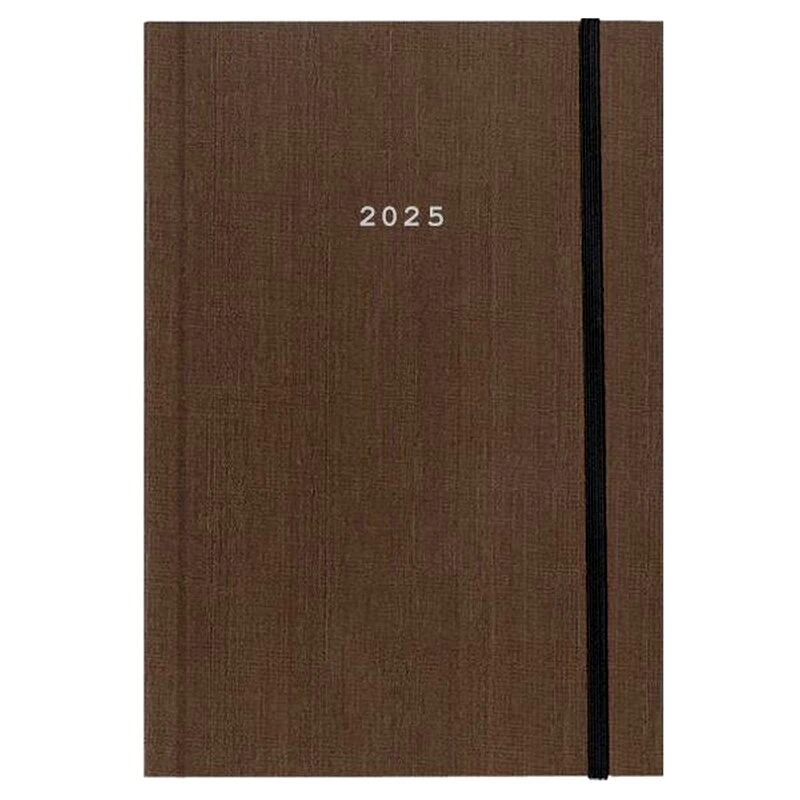 NEXT Next Ημερολόγιο 2025 Fabric Ημερήσιο Δετό Καφέ Με Λάστιχο 12x17εκ.