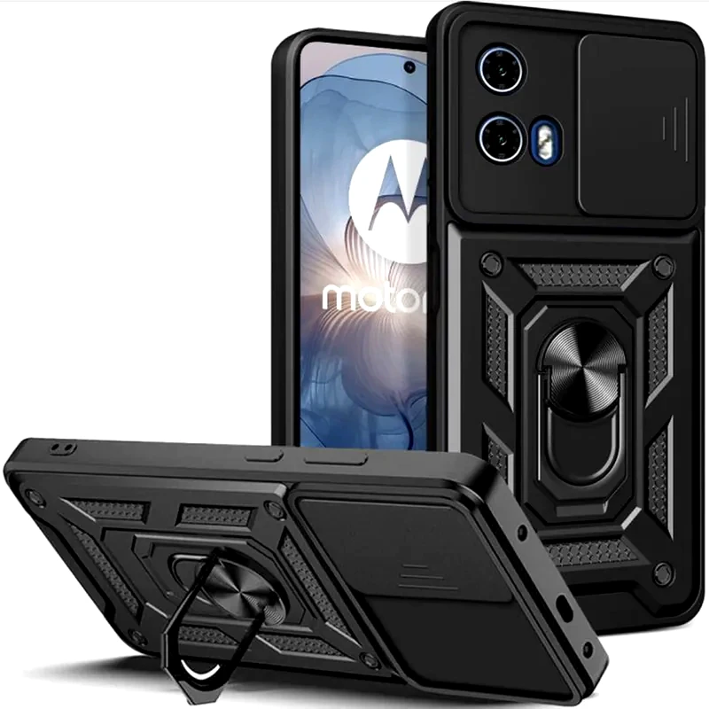 TECH-PROTECT Θήκη Motorola Moto G24/ Moto G04/ Moto G24 Power - Tech-Protect Camshield Pro Με Κάλυμμα Για Την Κάμερα Και Μεταλλικό Ring Holder - Black