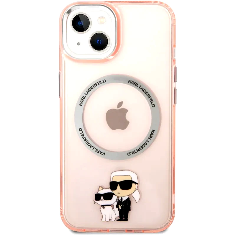 KARL LAGERFELD Θήκη Apple iPhone 14 - Karl Lagerfeld MagSafe Ringstand Case IML NFT Karl+Choupette - Pink