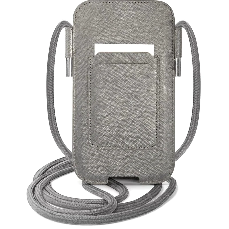 Θήκη Samsung Universal - Guess Guess Saffiano Metal Logo S/M Sock Pouch - Grey φωτογραφία