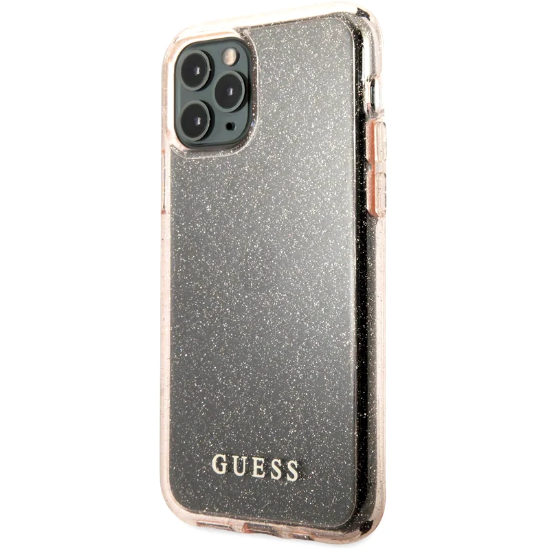 GUESS Guess Quot;glitter Collection Quot; Θήκη Προστασίας Από Σιλικόνη – Iphone 11 Pro (clear/glitter Pink)