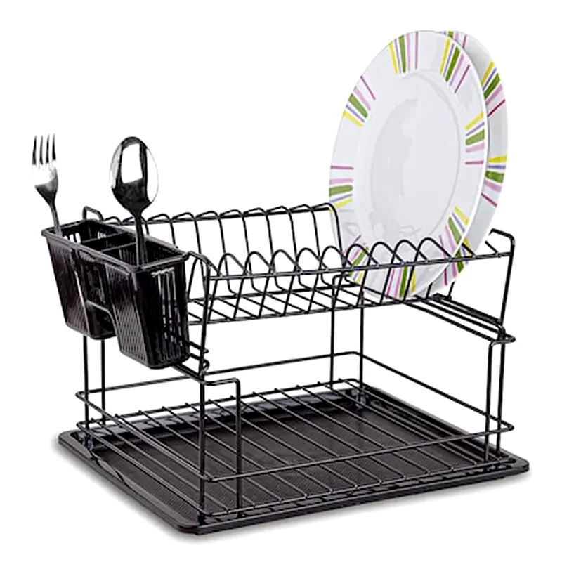 TEKNO-TEL Tekno-tel Πιατοθήκη Στεγνωτήριο Αποσπώμενο Inox 37x30x24cm 2όροφο Βάρος 1.5kg 13 Θέσεις Πιάτων