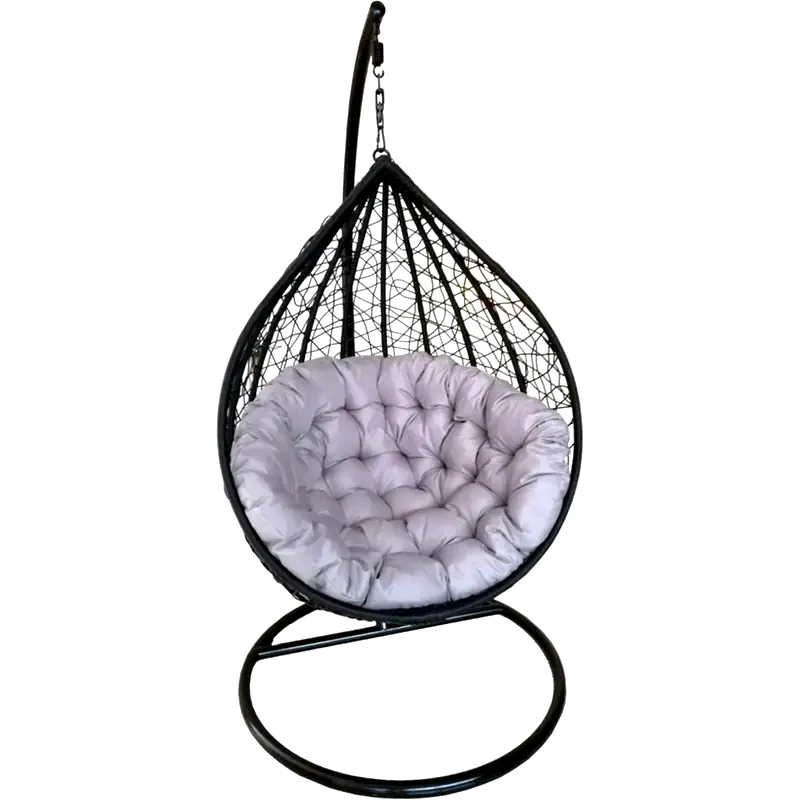 ESMARKET Κούνια Πολυθρόνα ArteLibre Romulus από Μέταλλο 95x68x125 cm - Μαύρο/Γκρι