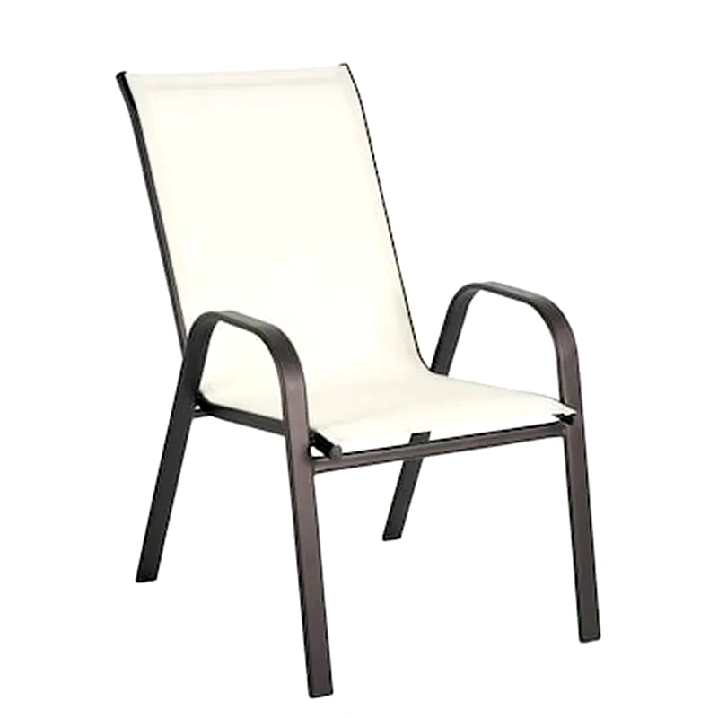 ESMARKET Πολυθρόνα Μεταλλική Neptune Κρεμ/καφέ 55x75x95cm