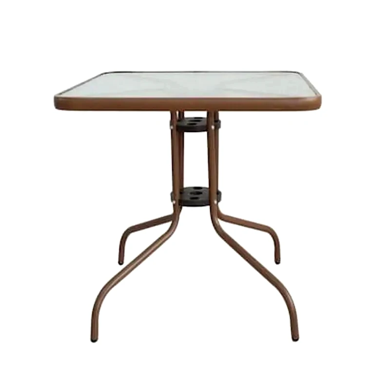 ESMARKET Τραπέζι Μεταλλικό Mars Καφέ 70x70x70cm