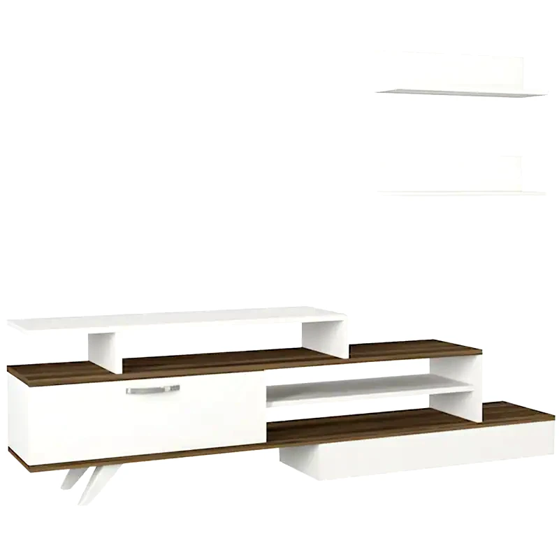 ESMARKET Σύνθετο Σαλονιού Kevin 180x29.6x51.8cm - Λευκό/Καρυδί