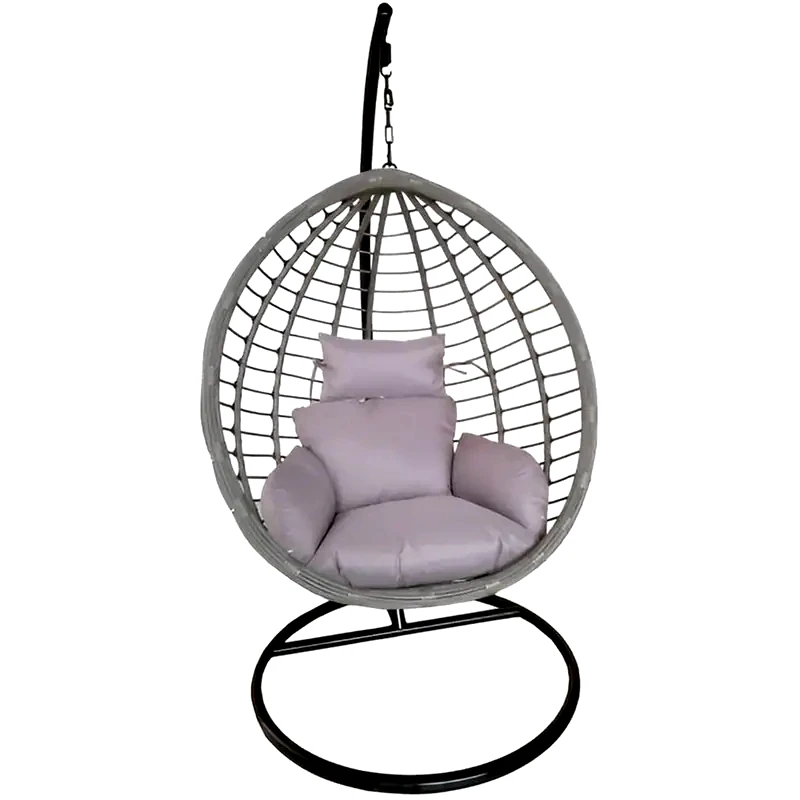 ESMARKET Κούνια Κήπου Φωλιά ArteLibre από Μέταλλο 100x65x110 cm - Γκρι/Μαύρο