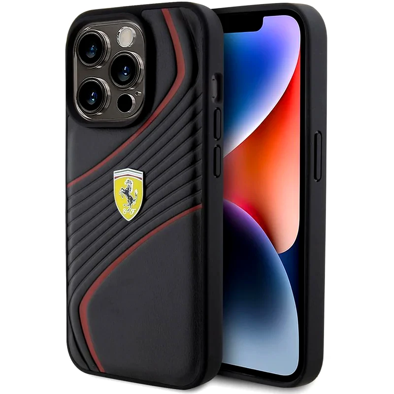 FERRARI Θήκη Apple iPhone 15 Pro Max - Ferrari Twist Metal Logo Hard Case - Black
