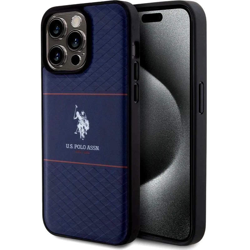 U.S. POLO ASSN U.s. Polo Assn. Hc Pu Pattern Stripe – Θήκη Προστασίας Από Σιλικόνη Iphone 15 Pro Max (navy – Ushcp15xptrv)