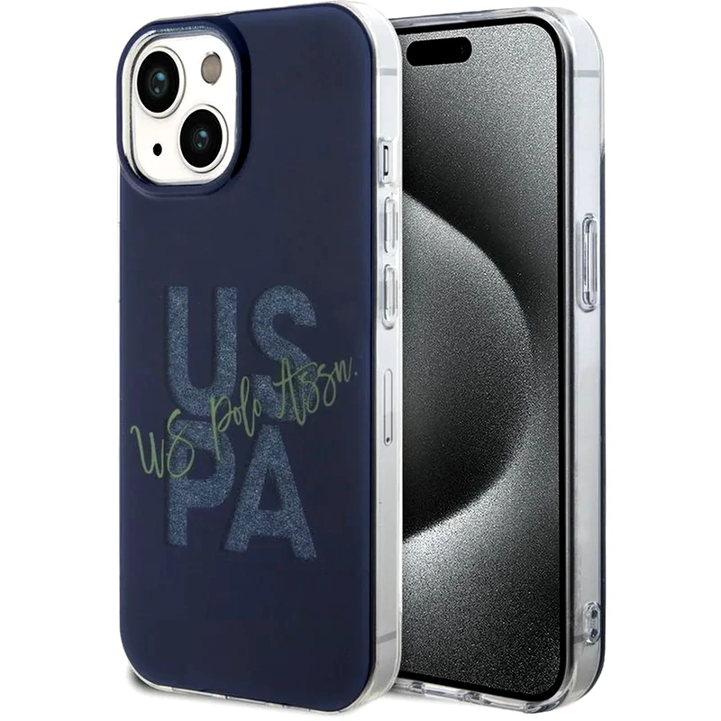 U.S. POLO ASSN U.s. Polo Assn. Hard Case Iml Glitter Script – Θήκη Προστασίας Από Σιλικόνη Iphone 15 (navy – Ushcp15suglv)