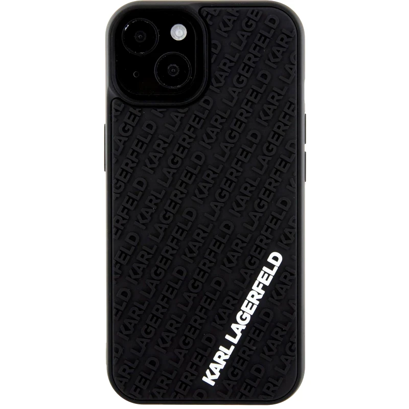 KARL LAGERFELD Karl Lagerfeld “karl 3d Logo Cover” Hard Case Θήκη Προστασίας Από Σιλικόνη – Iphone 15 (black – Klhcp15s3dmkrlk)