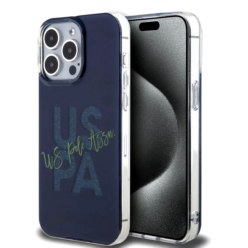 U.S. POLO ASSN U.s. Polo Assn. Hard Case Iml Glitter Script – Θήκη Προστασίας Από Σιλικόνη Iphone 15 Pro Max (navy – Ushcp15xuglv)