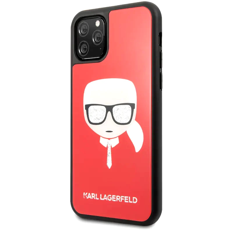 KARL LAGERFELD Θήκη Karl Lagerfeld iPhone 11 Pro Max - Karl Lagerfeld Glitter Head Double Layer Hard Case - Red