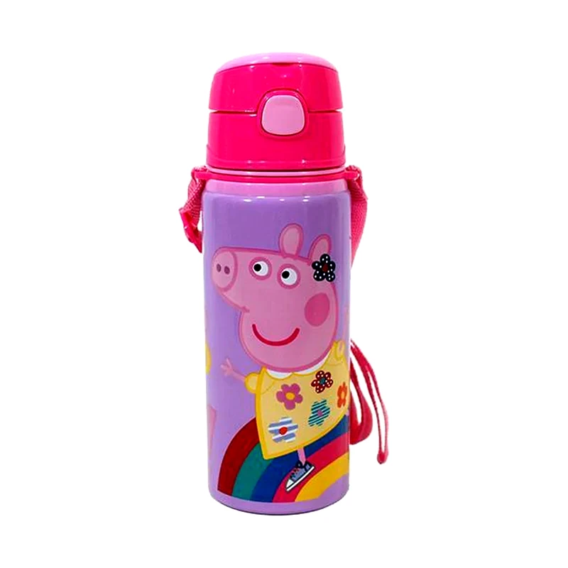 EUROSWAN Παγούρι Αλουμινίου Peppa 600ml Με Λουράκι