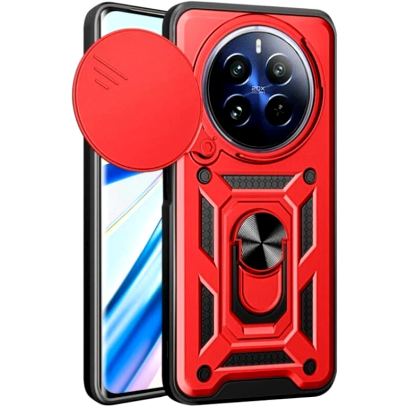 BODYCELL Ανθεκτική Θήκη Με Κάλυμμα Για Την Κάμερα Και Μεταλλικό Ring Holder - Realme 12 Pro / 12 Pro Plus - Bodycell Armor Slide - Red (5206015074653)