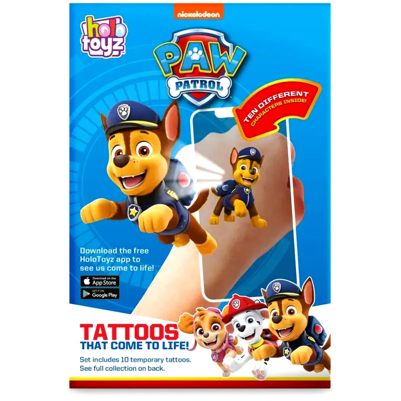 HOLOTOYZ Holotoyz - Paw Patrol Augmented Reality Τατουάζ Επαυξημένης Πραγματικότητας Που Ζωντανεύουν Σε Κινούμενα Σχέδια