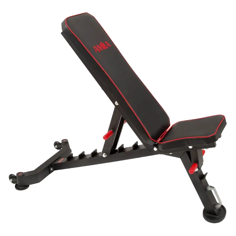 Ρυθμιζόμενος Πάγκος Γυμναστικής Amila 44760 131x58.5cm - Μαύρο/Κόκκινο