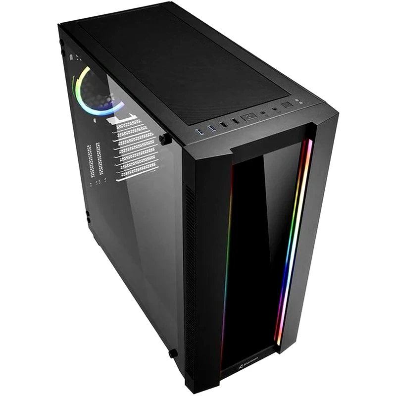 SHARKOON Sharkoon Elite Shark Ca200g Gaming Midi Tower Κουτί Υπολογιστή Με Πλαϊνό Παράθυρο Και Rgb Φωτισμό Μαύρο (elca200g) (shrelca200g)