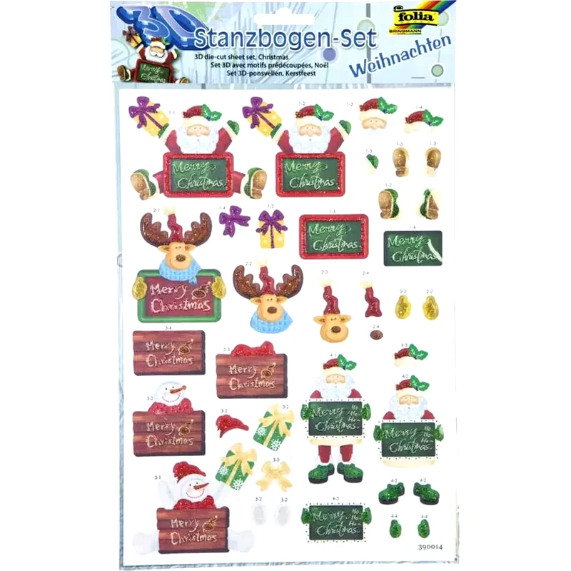 FOLIA Folia Σετ Αυτοκόλλητα 3D Χριστούγεννα
