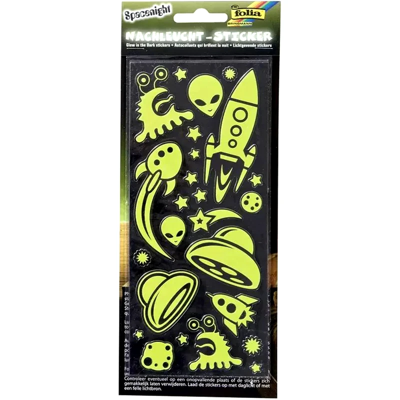FOLIA Σετ Αυτοκόλλητα Glow In The Dark, 2 Φύλλα 10x23εκ Spacenight