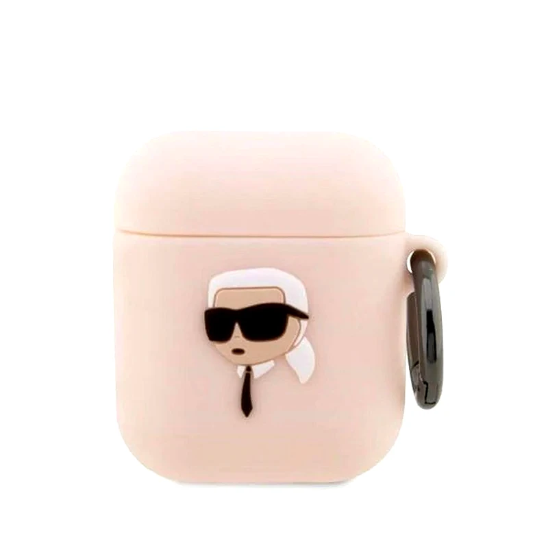 KARL LAGERFELD Θήκη Ακουστικών Karl Lagerfeld Bluetooth Karl Lagerfeld Karls Head 3D για Apple AirPods 1rd Gen;Apple AirPods 2rd Gen - Ροζ