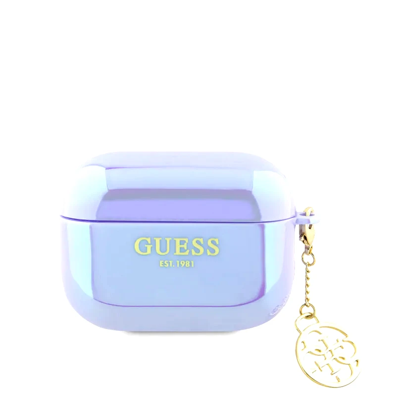 GUESS Guess Quot;4g Logo Collection Quot; Charm Θήκη Προστασίας Απο Σιλικόνη Για Apple Airpods Pro 2 Με Χρυσό Κρεμαστό Στολίδι (iridescent Purple)
