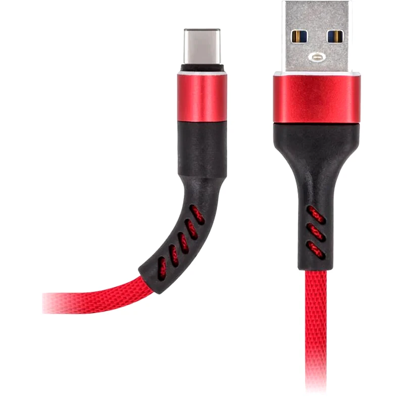 MAXLIFE Καλώδιο Φόρτισης Maxlife MXUC-01 USB-Α σε USB-C 1.0m - Red Nylon