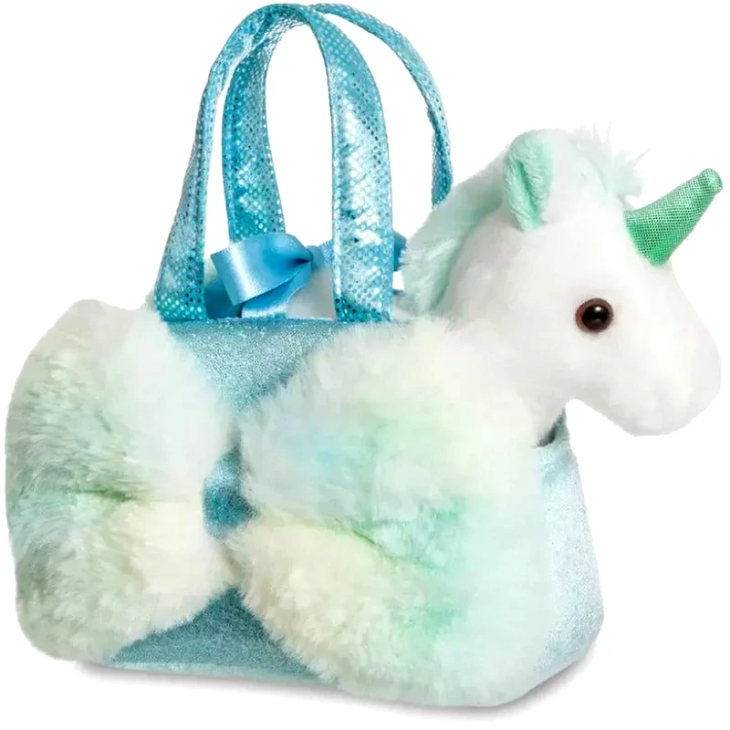AURORA Λούτρινο AURORA Fancy Pals Unicorn Μονόκερος σε Τσαντάκι Γαλάζιο (20cm)