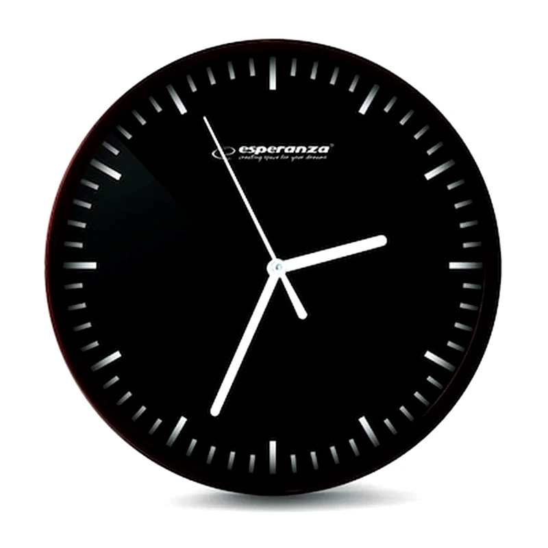 ESPERANZA Αναλογικό Ρολόι Esperanza Τοίχου Budapest Ehc010k Φ20 cm- Μαύρο