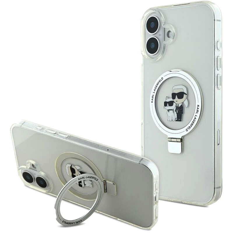 KARL LAGERFELD Θήκη Apple iPhone 16 Plus - Karl Lagerfeld Karl + Choupette’s Head - Black