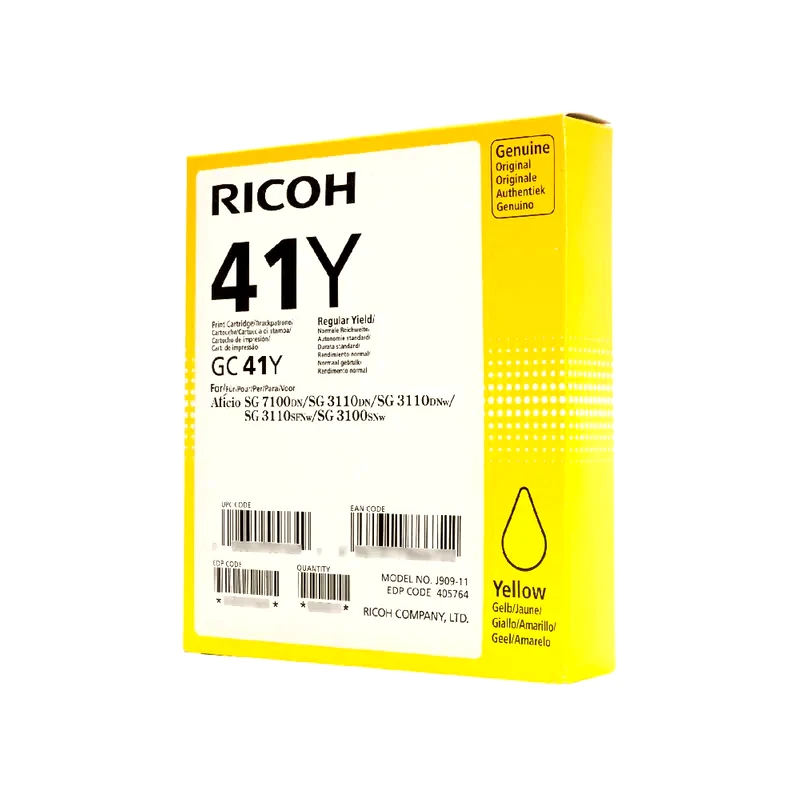 RICOH Ricoh Gel Ink Κίτρινο Μελάνι Εκτυπωτή GC41Y