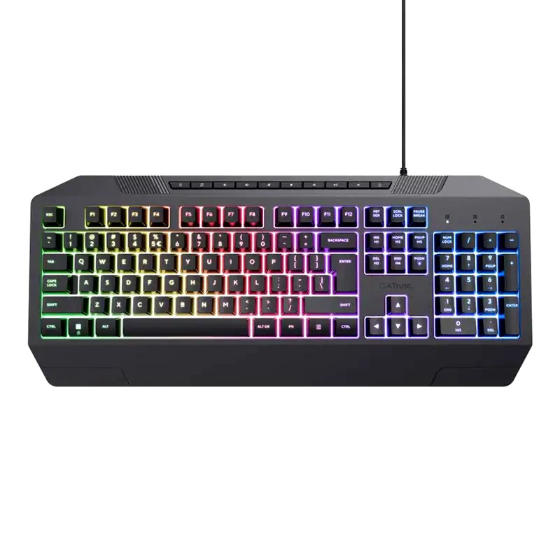 TRUST Trust GXT836 EVOCX Gaming Μεμβράνης Ενσύρματο Full Size Πληκτρολόγιο RGB Μαύρο (GR)