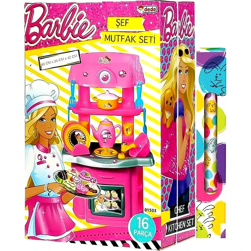 DEDE Dede Παιδικό Σετ Κουζίνα Barbie Με 16 Αξεσουάρ