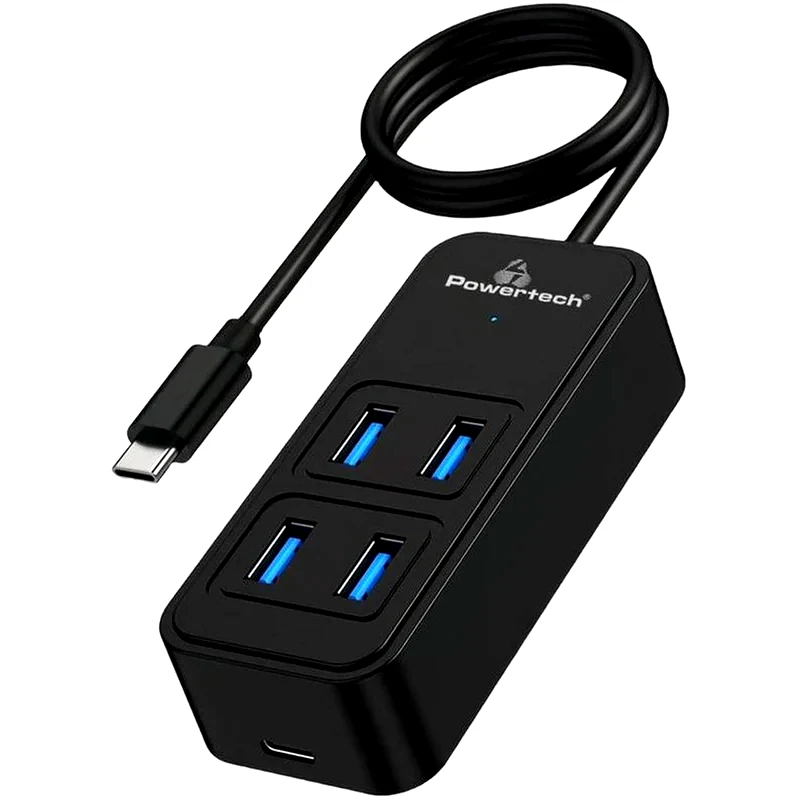 POWERTECH Powertech PTR-0156 USB Hub USB 3.2 με 4 θύρες - Μαύρο