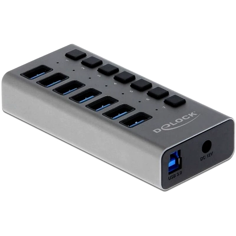 DELOCK Delock 63669 USB Hub USB 3.0 με 7 θύρες - Γκρι